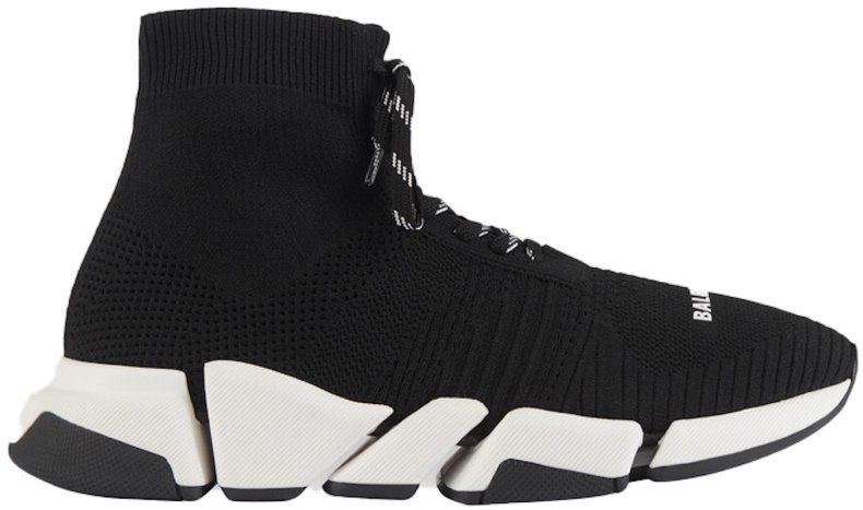 Novelship Balenciaga Speed 2 Lace Up Trainer Black White