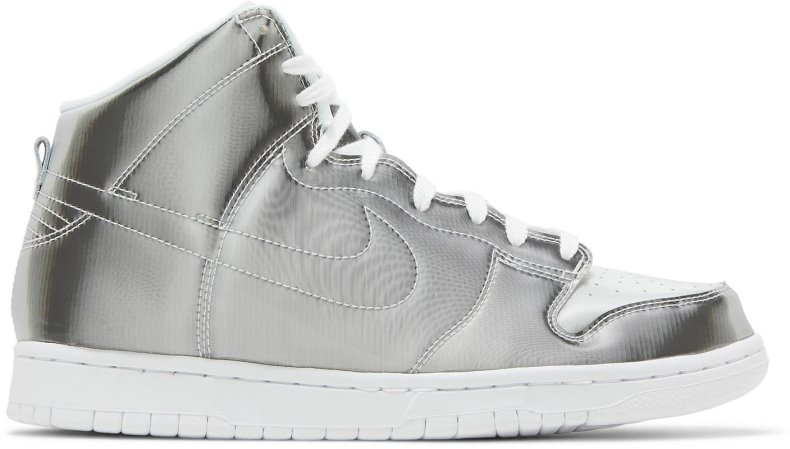 Novelship Clot X Nike Dunk High Silver Metallic