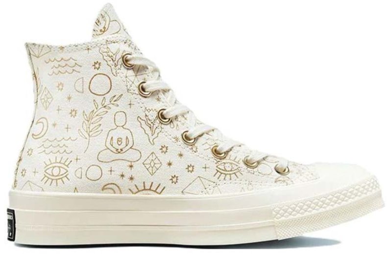 Novelship Converse Chuck Taylor All Star 70 Hi Elements Print Egret Gold